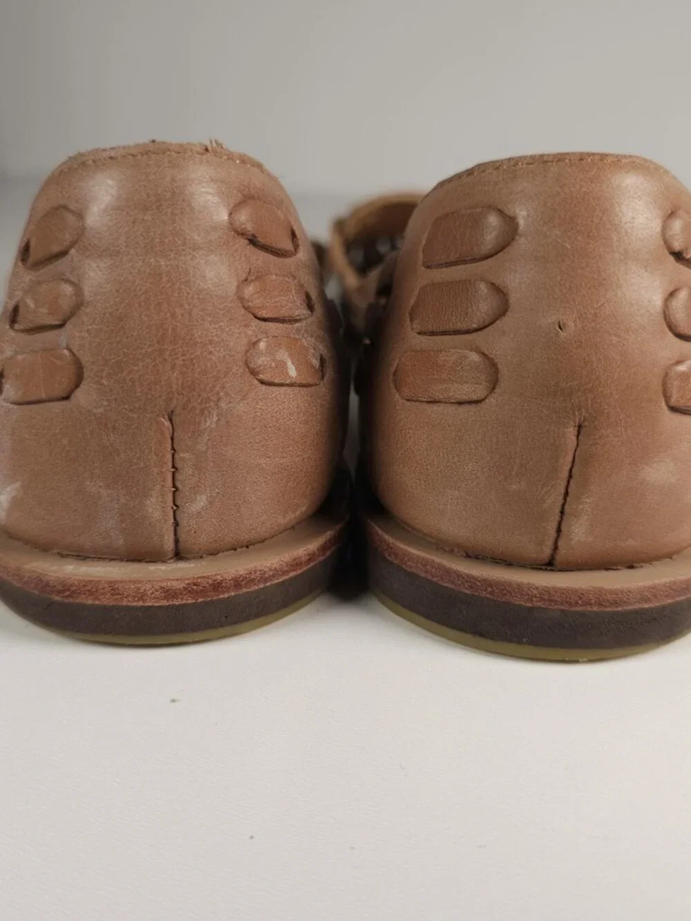 Nisolo Tan Woven Leather Huarache Flats